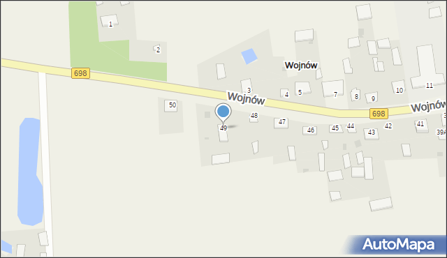 Wojnów, Wojnów, 49, mapa Wojnów