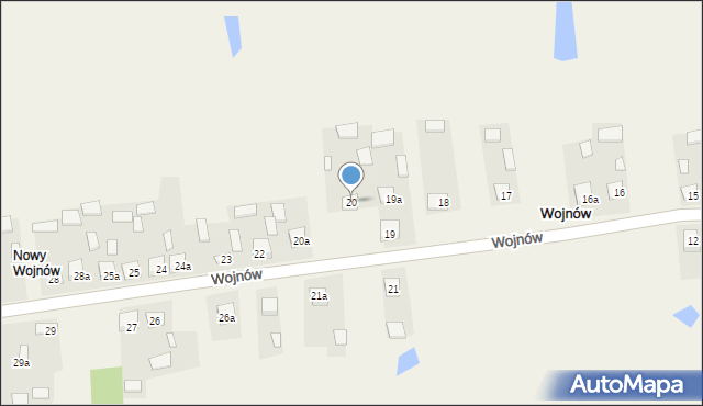 Wojnów, Wojnów, 20, mapa Wojnów