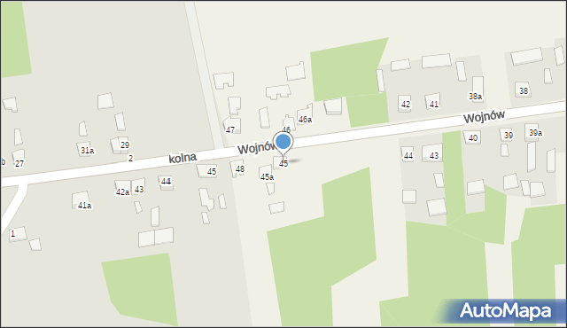 Wojnów, Wojnów, 45, mapa Wojnów