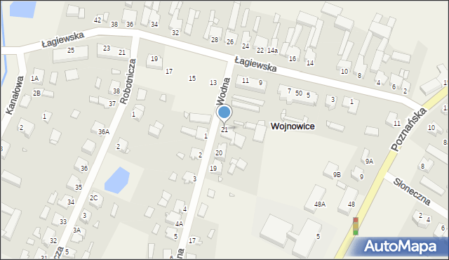 Wojnowice, Wodna, 21, mapa Wojnowice