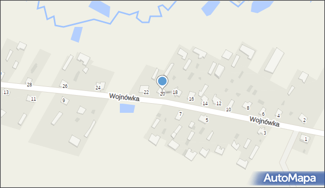 Wojnówka, Wojnówka, 20, mapa Wojnówka