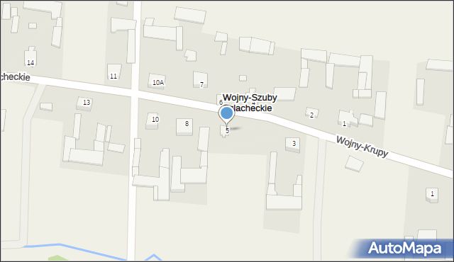 Wojny-Szuby Szlacheckie, Wojny-Szuby Szlacheckie, 5, mapa Wojny-Szuby Szlacheckie