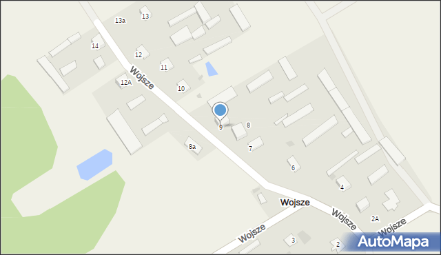 Wojsze, Wojsze, 9, mapa Wojsze