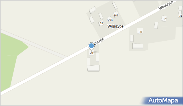 Wojszyce, Wojszyce, 28, mapa Wojszyce