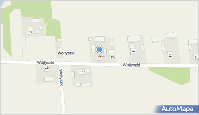 Wojtyszki, Wojtyszki, 15, mapa Wojtyszki