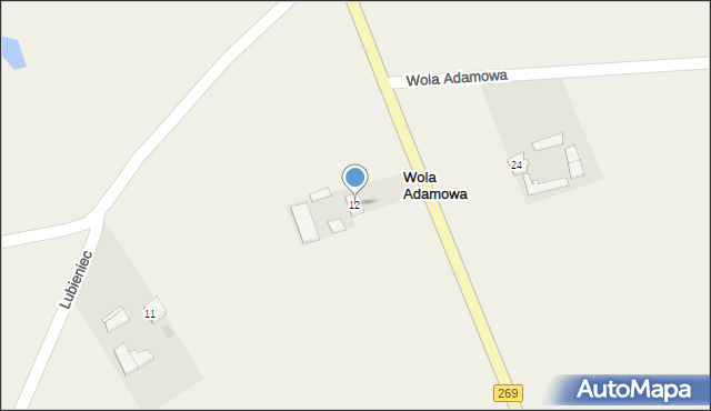 Wola Adamowa, Wola Adamowa, 12, mapa Wola Adamowa