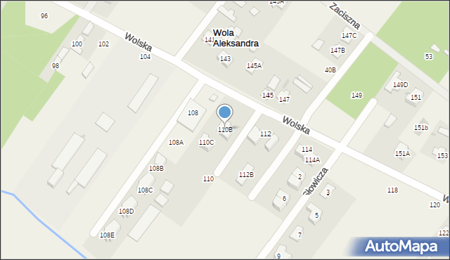 Wola Aleksandra, Wolska, 110B, mapa Wola Aleksandra