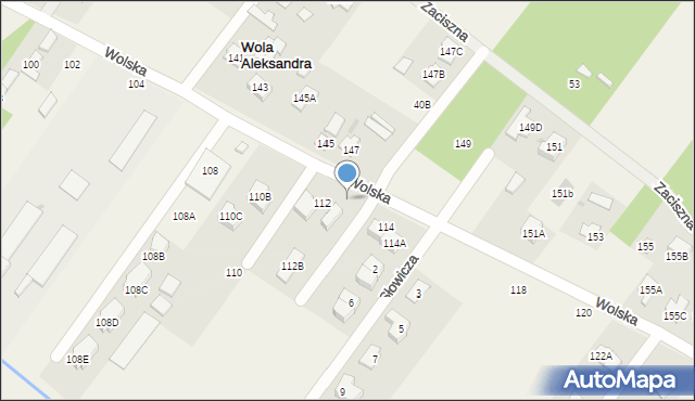 Wola Aleksandra, Wolska, 112A, mapa Wola Aleksandra