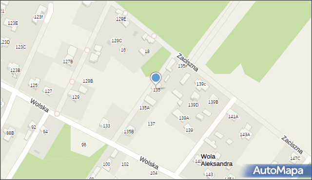 Wola Aleksandra, Wolska, 135, mapa Wola Aleksandra