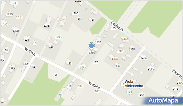 Wola Aleksandra, Wolska, 135A, mapa Wola Aleksandra