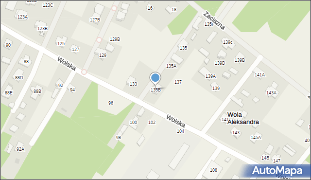 Wola Aleksandra, Wolska, 135B, mapa Wola Aleksandra