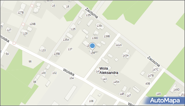 Wola Aleksandra, Wolska, 139, mapa Wola Aleksandra