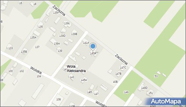 Wola Aleksandra, Wolska, 143A, mapa Wola Aleksandra