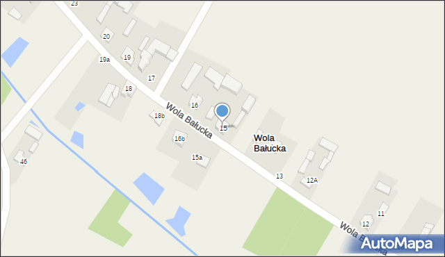 Wola Bałucka, Wola Bałucka, 15, mapa Wola Bałucka