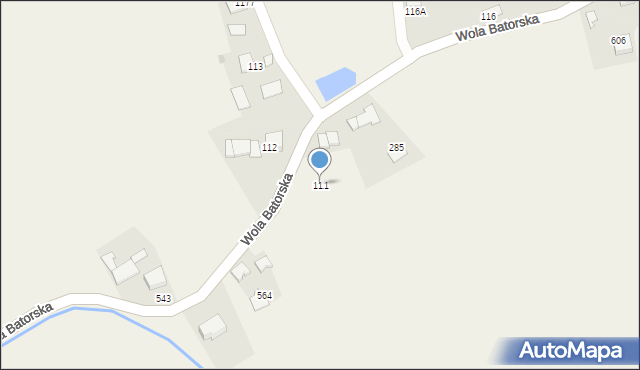 Wola Batorska, Wola Batorska, 111, mapa Wola Batorska