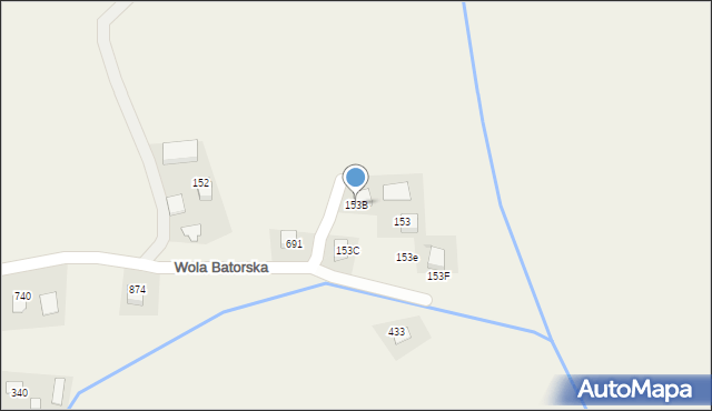 Wola Batorska, Wola Batorska, 153B, mapa Wola Batorska