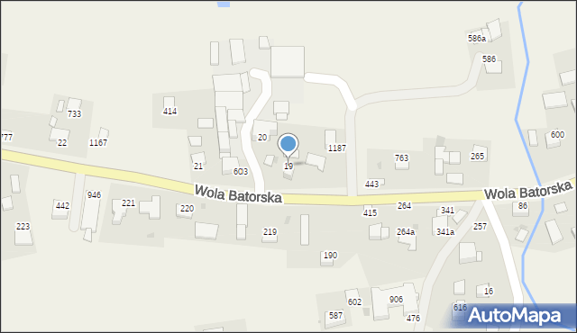 Wola Batorska, Wola Batorska, 19, mapa Wola Batorska