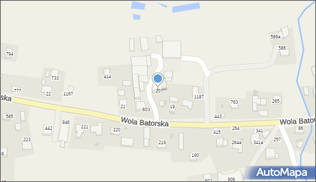 Wola Batorska, Wola Batorska, 20, mapa Wola Batorska
