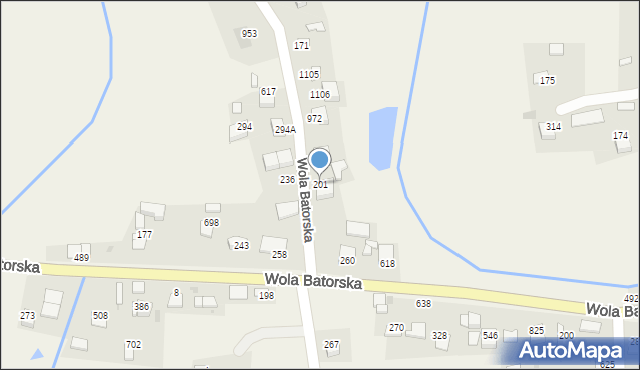 Wola Batorska, Wola Batorska, 201, mapa Wola Batorska