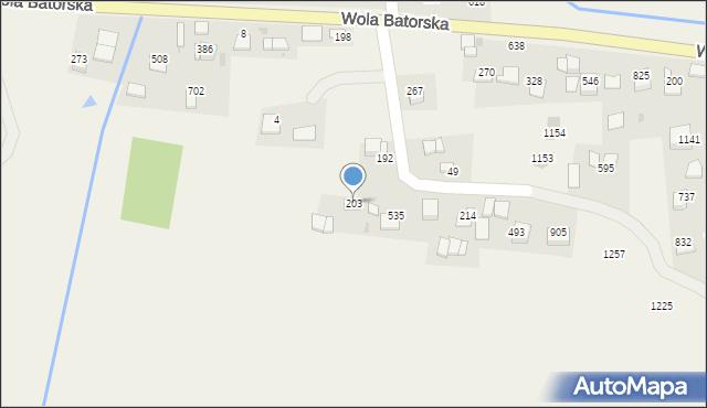 Wola Batorska, Wola Batorska, 203, mapa Wola Batorska