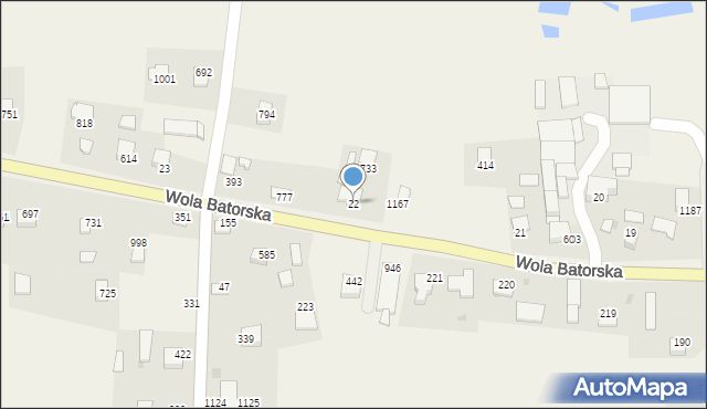 Wola Batorska, Wola Batorska, 22, mapa Wola Batorska