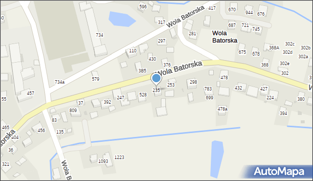 Wola Batorska, Wola Batorska, 235, mapa Wola Batorska