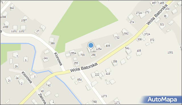 Wola Batorska, Wola Batorska, 256A, mapa Wola Batorska