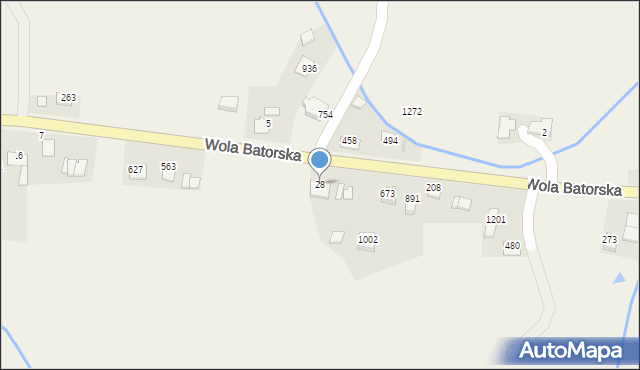 Wola Batorska, Wola Batorska, 28, mapa Wola Batorska