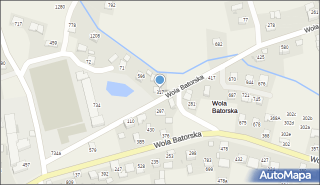 Wola Batorska, Wola Batorska, 317, mapa Wola Batorska
