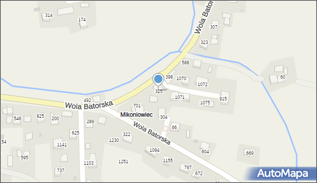 Wola Batorska, Wola Batorska, 325, mapa Wola Batorska