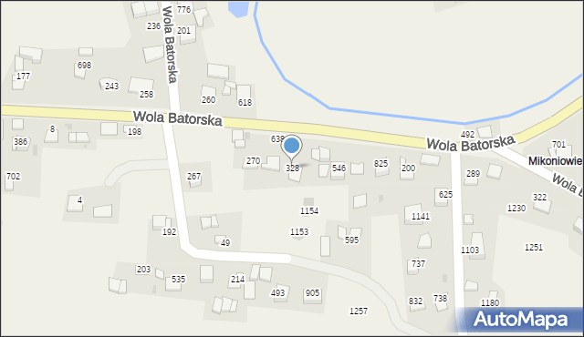 Wola Batorska, Wola Batorska, 328, mapa Wola Batorska