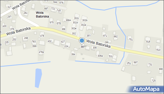 Wola Batorska, Wola Batorska, 380, mapa Wola Batorska