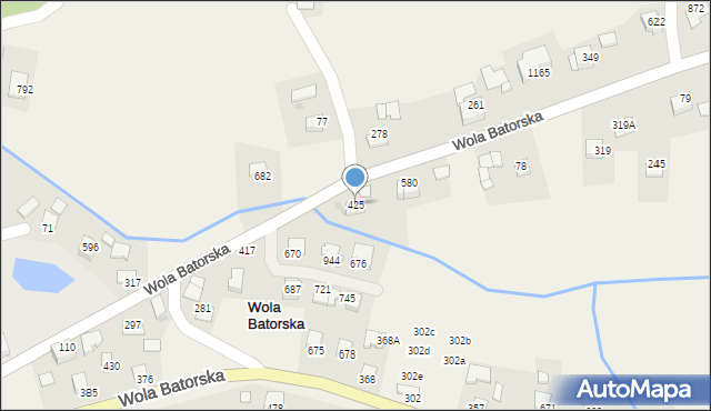 Wola Batorska, Wola Batorska, 425, mapa Wola Batorska