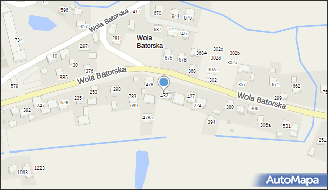 Wola Batorska, Wola Batorska, 432, mapa Wola Batorska