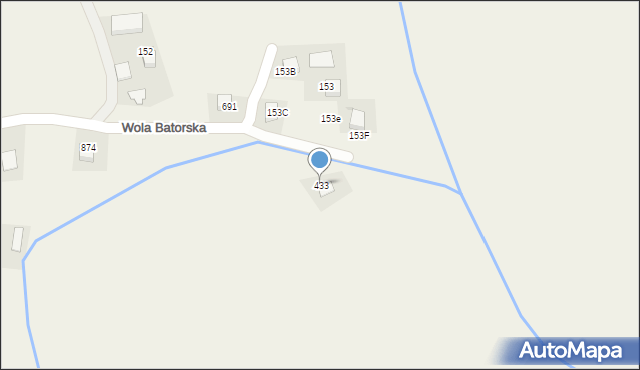 Wola Batorska, Wola Batorska, 433, mapa Wola Batorska