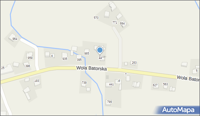 Wola Batorska, Wola Batorska, 44, mapa Wola Batorska