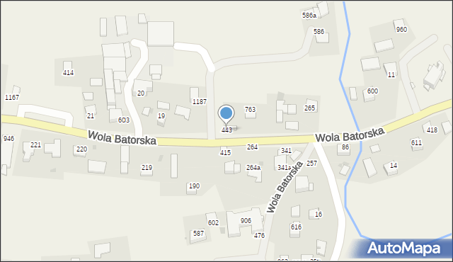 Wola Batorska, Wola Batorska, 443, mapa Wola Batorska