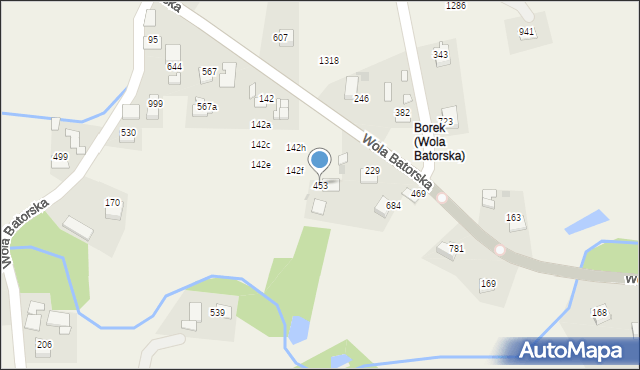 Wola Batorska, Wola Batorska, 453, mapa Wola Batorska