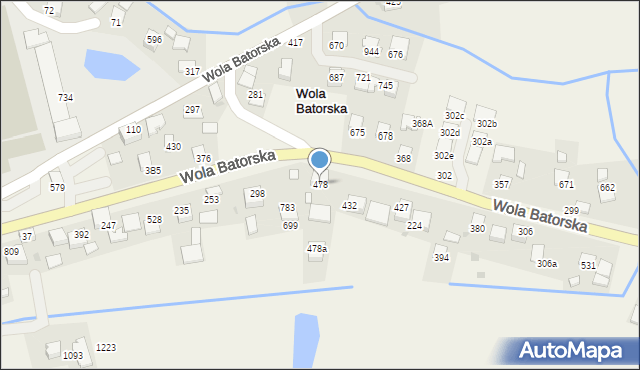 Wola Batorska, Wola Batorska, 478, mapa Wola Batorska