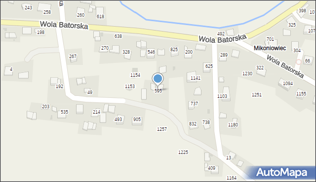 Wola Batorska, Wola Batorska, 595, mapa Wola Batorska