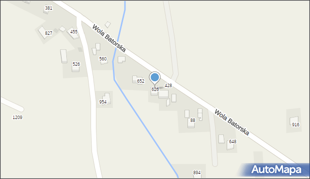 Wola Batorska, Wola Batorska, 626, mapa Wola Batorska