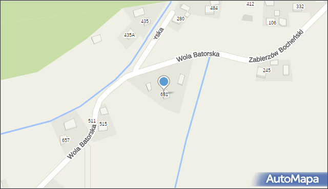 Wola Batorska, Wola Batorska, 681, mapa Wola Batorska