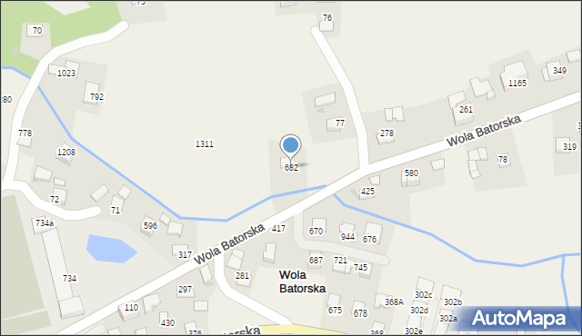 Wola Batorska, Wola Batorska, 682, mapa Wola Batorska