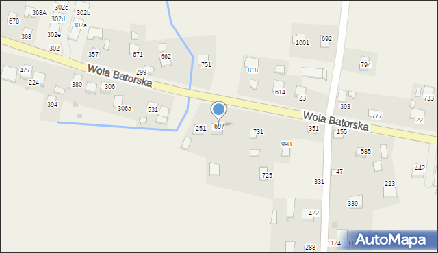 Wola Batorska, Wola Batorska, 697, mapa Wola Batorska