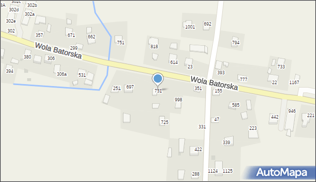 Wola Batorska, Wola Batorska, 731, mapa Wola Batorska