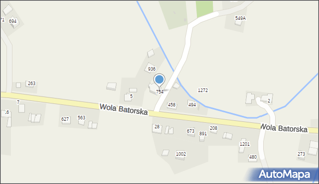 Wola Batorska, Wola Batorska, 754, mapa Wola Batorska