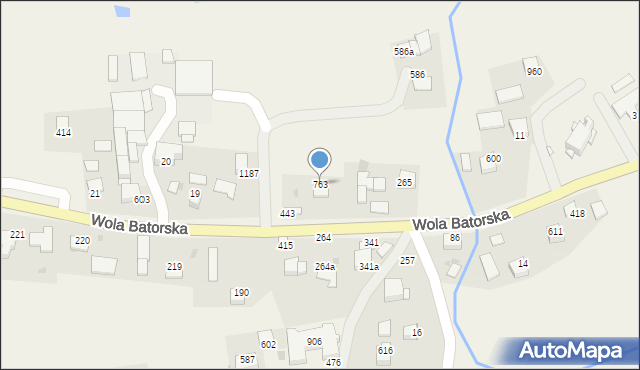 Wola Batorska, Wola Batorska, 763, mapa Wola Batorska