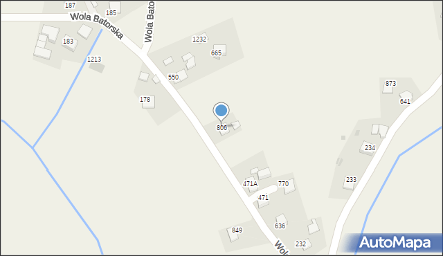 Wola Batorska, Wola Batorska, 806, mapa Wola Batorska