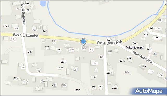 Wola Batorska, Wola Batorska, 825, mapa Wola Batorska