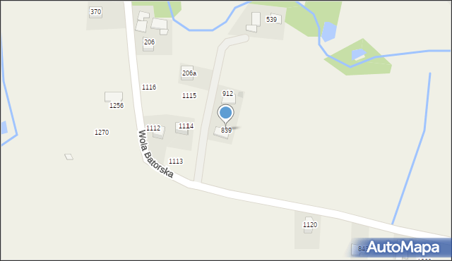 Wola Batorska, Wola Batorska, 839, mapa Wola Batorska